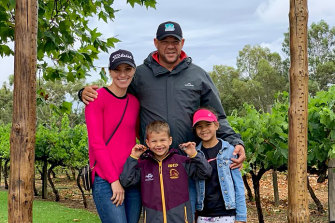Andrew Symonds with his wife Laura, son Will, and daughter Chloe