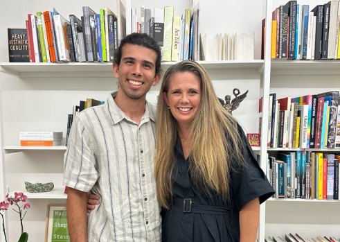 Brisbane lord mayoral candidate Tracey Price with her son.