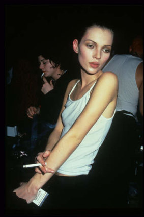 Model Kate Moss became one of the faces of the "heroin chic" look popularised in the 1990s.