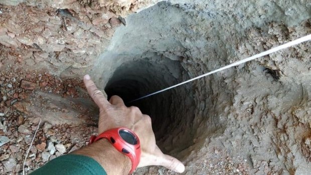 A toddler fell down this 100 metre-deep borehole in the town of Totalan in Malaga, south-eastern Spain.