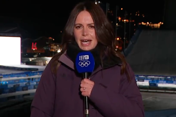 Danika Mason apologised at the conclusion of her first live cross on Thursday’s program.