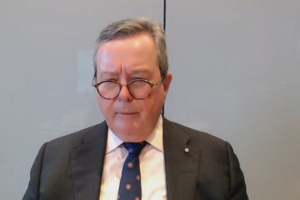 Outgoing Star casino chairman John O’Neill at the hearing today.