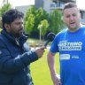  Anti-lockdown activist Rukshan Fernandes and Liberal candidate for Mulgrave Michael Piastrino. 