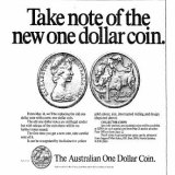 Ad for new dollar coin, Sydney Morning Herald, May 14, 1984