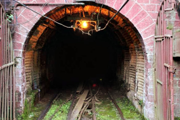A rail tunnel at the historic Bawdwin mineworks.