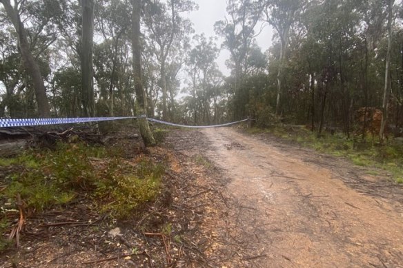 Images taken near the preliminary search area for the bodies of Russell Hill and Carol Clay.