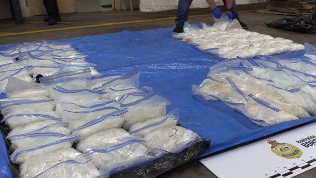 NSW Police and Australian Border Force seize 200kg shipment of methylamphetamine.
