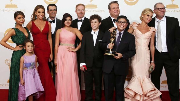 The cast of the hit TV comedy Modern Family.