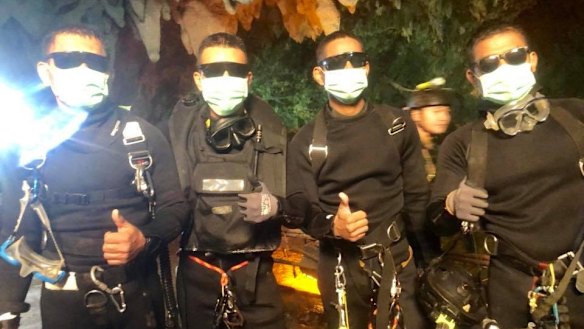 Three Thai Navy SEALs and a Thai doctor stayed with the boys overnight and were the last people out of the cave.