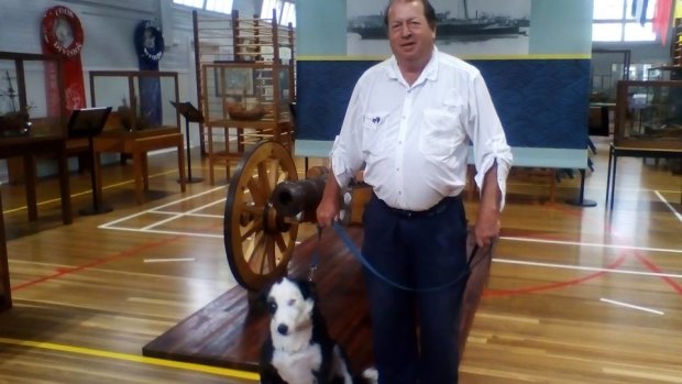 Peter Reurich with his companion dog Boofhead. 