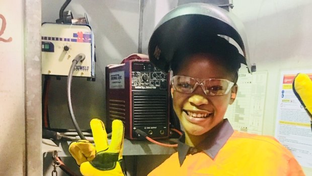 Ashley Msimango is eyeing a career in industrial design after undertaking the first welding course last year.
