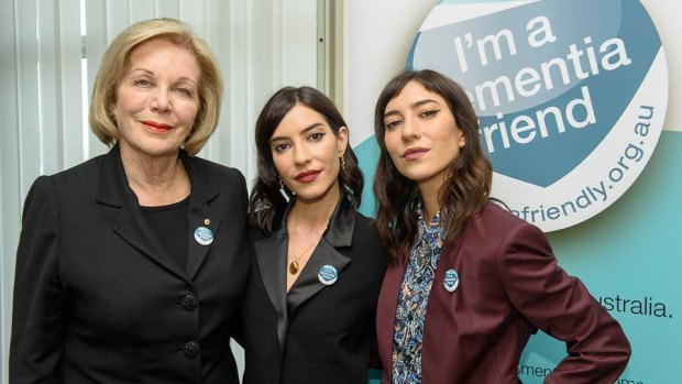 Lisa and Jessica Origliasso of The Veronicas were named Dementia Australia’s newest ambassadors at an event at Parliament House in Canberra this week. With them is fellow ambassador Ita Buttrose.