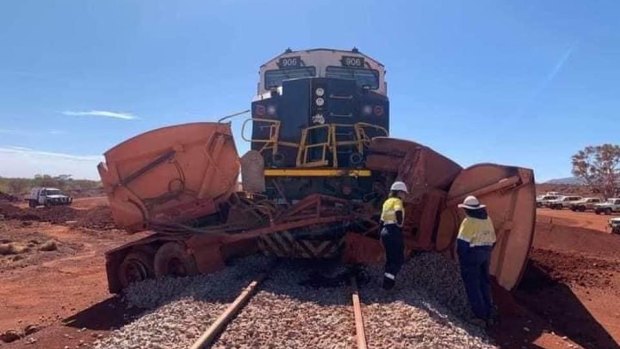 Train vs truck near Fortescue Metals Group’s Eliwana mine.