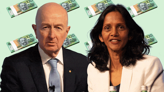 Macquarie Group chairman Glenn Stevens and CEO Shemara Wikramanayake.