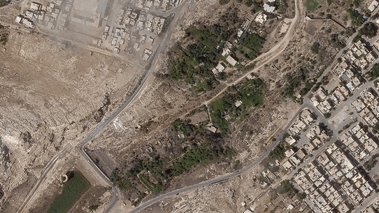 Before and after satellite photos of the floods in Libya.