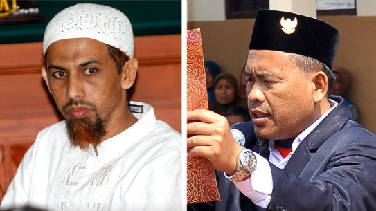 Bali bomb maker Umar Patek, left, and Ali Fauzi, a former extremist who now runs a foundation aimed at deradicalising terrorists.