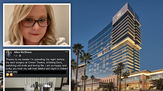 Alice McShera died at Crown Towers Perth.