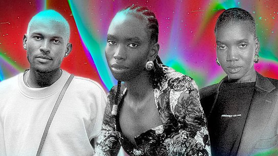 Jeffrey Kissubi (left), Awar Malek (middle) and Nyaluak Leth (right).