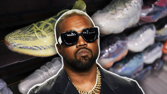 Kanye West and the Adidas Yeezy sneakers.