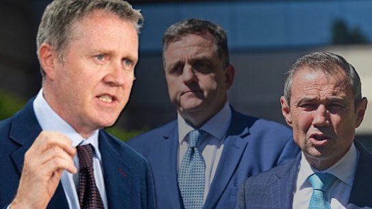 AMA WA president Dr Andrew Miller, Department of Health Director-General Russell- Weisz and Health Minister Roger Cook.