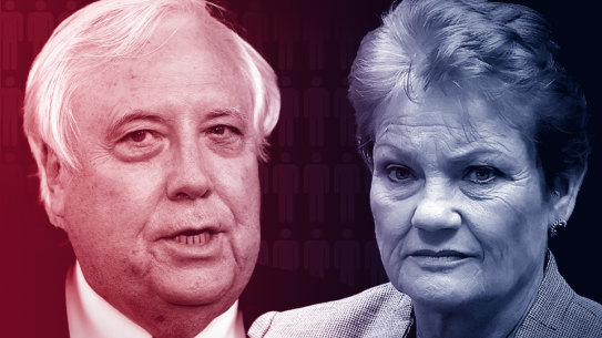 Clive Palmer and Pauline Hanson