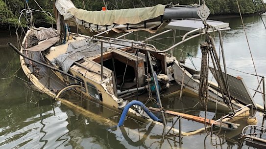 The 1000th vessel to be removed as part of the Queensland government’s War on Wrecks program is a boat in Cabbage Tree Creek at Shorncliffe named ‘Sonda’.