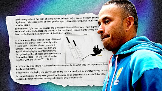 Usman Khawaja and his statement.