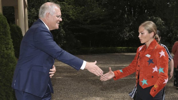 ‘Surprised they let me in’: Grace Tame jokes after frosty reception with PM