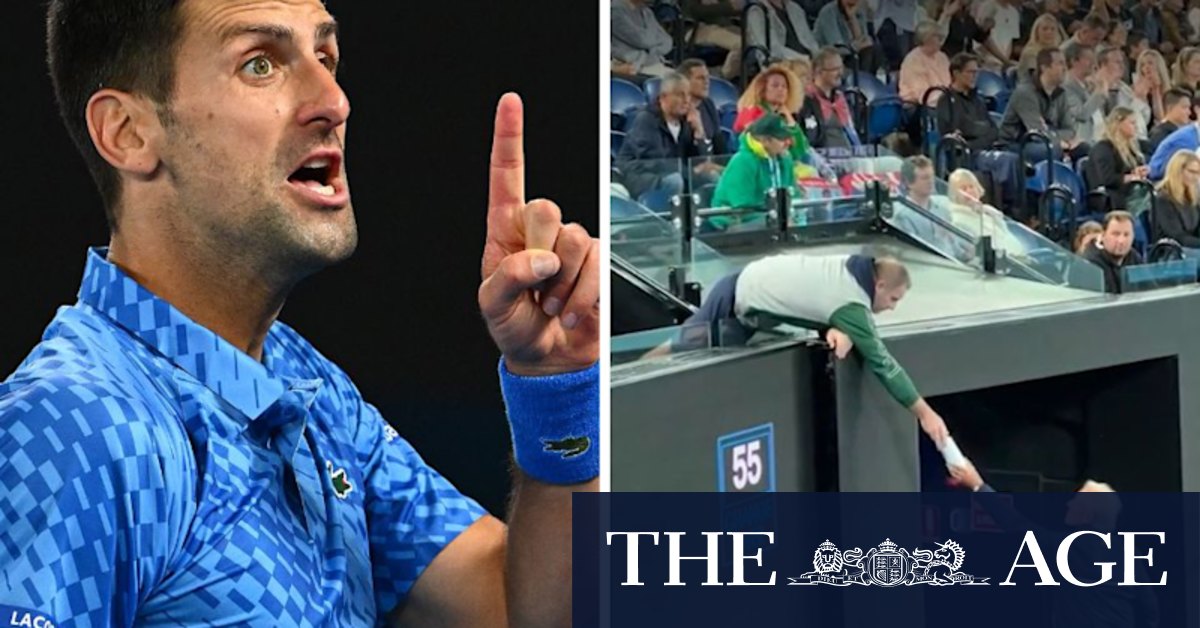 Australian Open 2023: Novak Djokovic's water bottle note goes viral - Vimarsana News