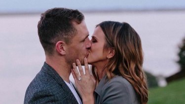 Cats captain Joel Selwood is engaged to long-time girlfriend Brit Davis.