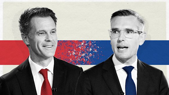 Opposition Leader Chris Minns and Premier Dominic Perrottet.