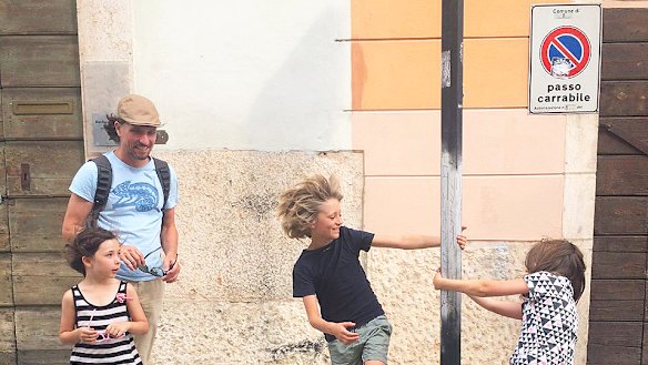 Keith and kids in Verona.