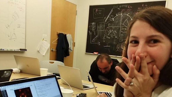 Scientist Katie Bouman after the first image of a black hole takes shape.