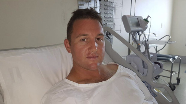 Constable Hayden Edwards is recovering in hospital after he was stabbed at Central Station.