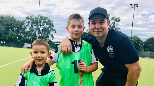 The Collier family are heavily involved with the Ryde Hunters Hill District Hockey Club and father Tim is concerned about how social distancing measures will be implemented. 