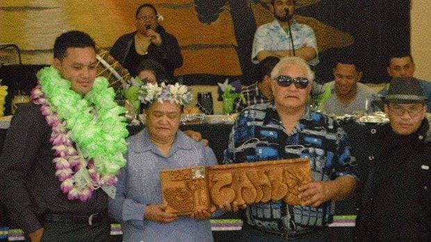 Zane Tetevano with his grandparents Aeranga and William.