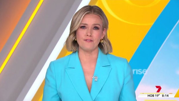 Edwina Bartholomew announces she has leukemia on Sunrise. 