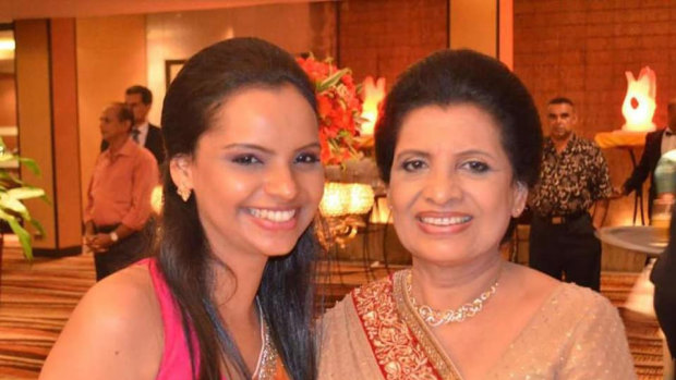 Celebrity chef Shantha Mayadunne, right, and her daughter Nisanga were killed in the blast.
