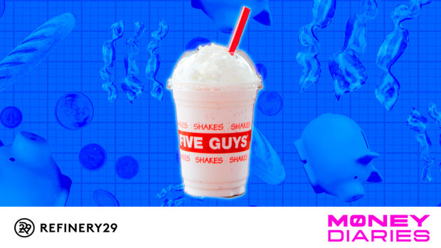 On Money Diaries, a law student and retail assistant who makes $37,000 a year and spends some of her money this week on a thick shake from Five Guys.