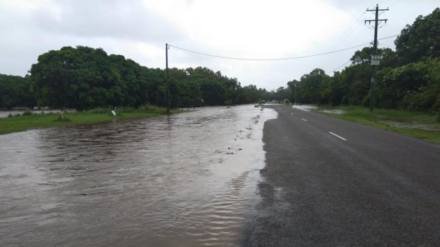 Water is continuing to rise at Bluewater in north Queensland.  This photo was taken at the beginning of Toolkea Beach Road.