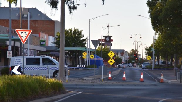 Police cordoned off Campbell Street between McCallum and Pritchard streets after the incident.