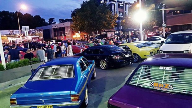Cars and crowds gather in Braddon for the traditional Summernats cruise, this time in 2015.