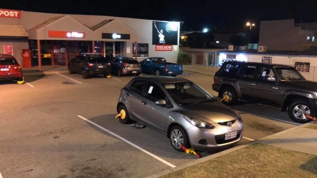 Up to five cars had their front and back wheels clamped in Scarborough on Thursday night. 