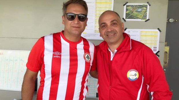 Pioneers: Buddy Farah and Remy Wehbe have forged footballing  links between the Lebanese community in Australia and the mother country.
