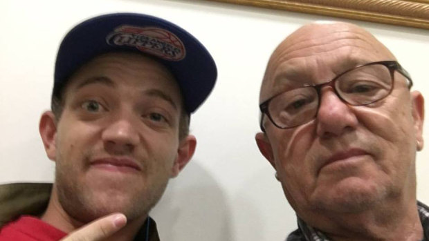 Liam Anderson with his father, Rose Tattoo frontman Angry Anderson. 