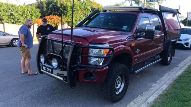 The Ford F250 charity car when it was found on Sydney Street in Kedron on Boxing Day. 