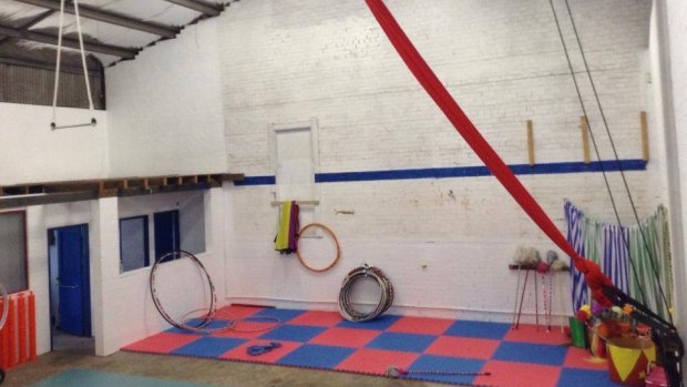 Inside the Katoomba based circus school. 