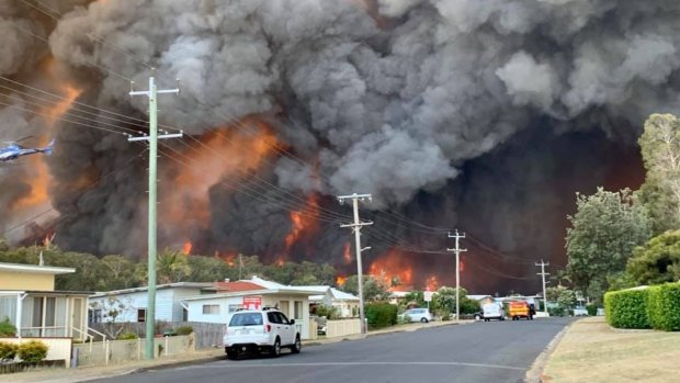 Scenes from Harrington in NSW, where Bills Crossing Crowdy Fire remains under emergency.