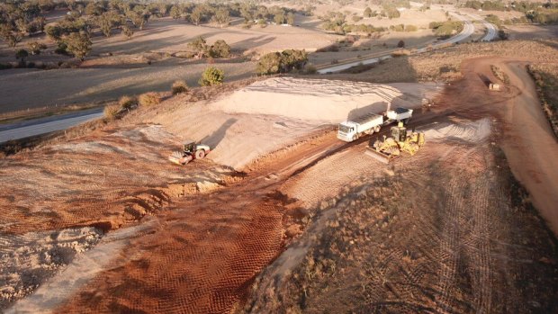 A former quarry near Sutton, NSW, has been filled with more than 70,000 tonnes of excavated Canberra material.