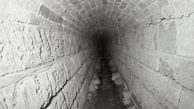 A brick drain in Spring Hill in 1982.